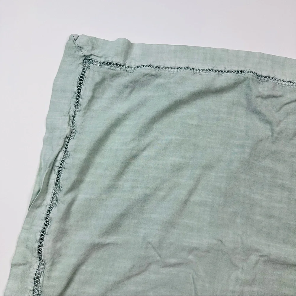 Anthropologie Washed Linen Boho Pillow Sham Green